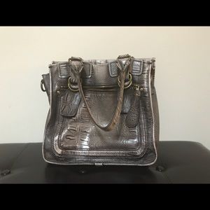 Chocolat blu crocodile leather bag